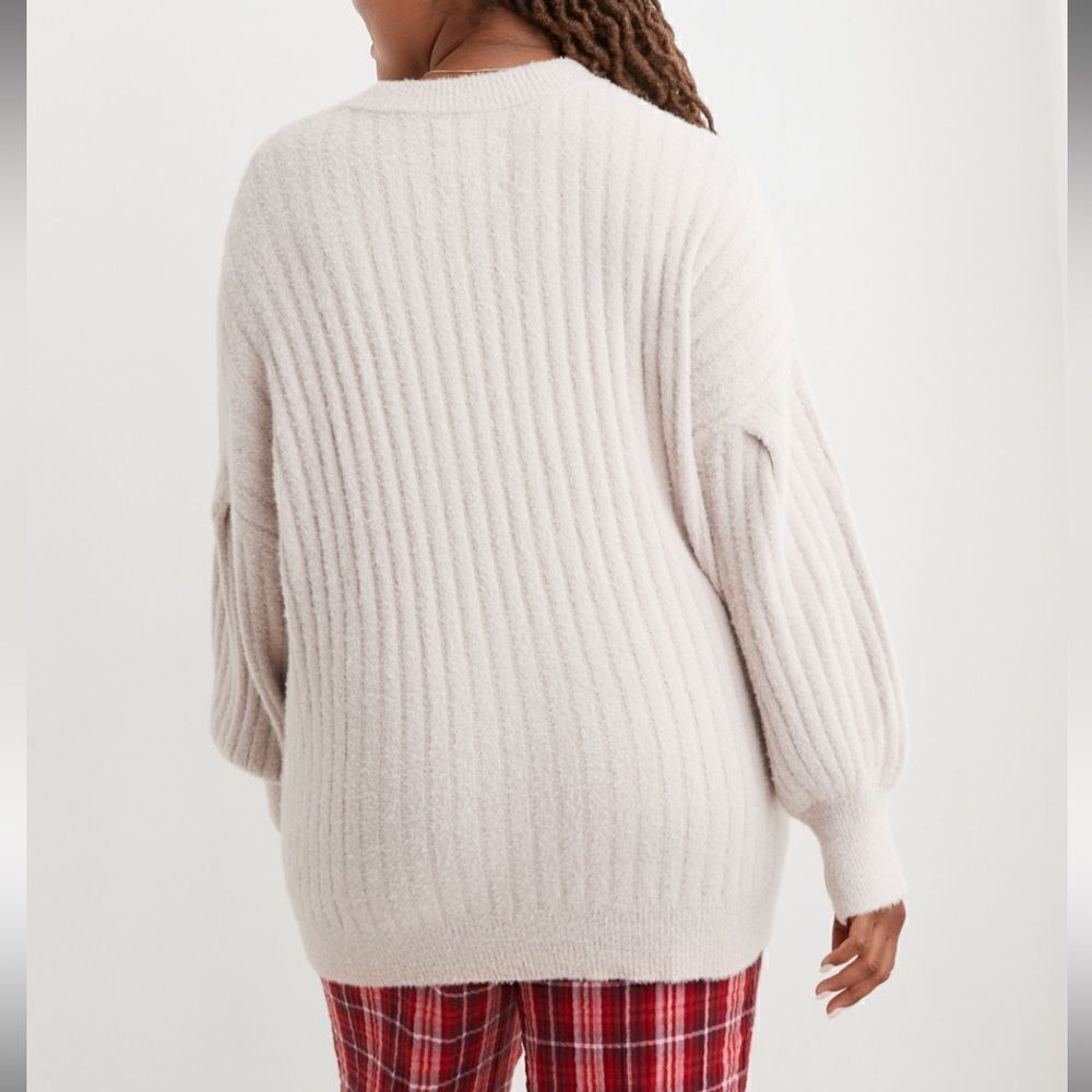 AERIE | Buttercream Soft Crew Tunic Sweater in Cappuccino | M - Picture 4 of 7